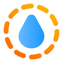 Humidity Sign with Flat Icon