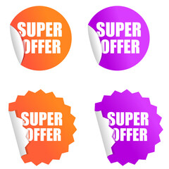 Super offer stickers in two formats
