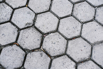 paving block texture. hexagon paving block. paving block concrete.