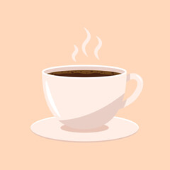 cup of hot coffee vector illustration