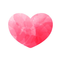Red heart watercolor vector illustration