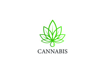 Cannabis Oil Hemp Logo design template
