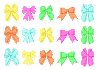 sweet colorful bow and design on white background illustration vector 
