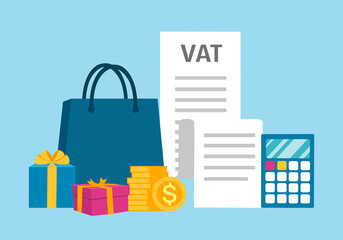 VAT value added tax concept vector illustration.