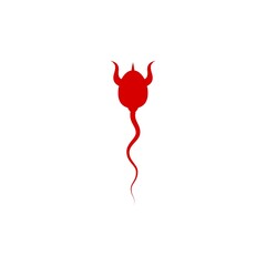 evil sperm logo illustration design