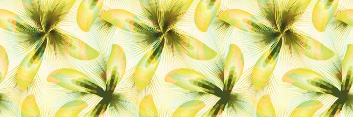 Fototapeta na wymiar Botanical background seamless pattern with colorful tropical leaves on light background. Summer wallpaper background. Template design for textiles, interior, clothes, wallpaper. banner template