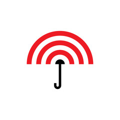 umbrella wifi vector logo design suitable for technology communication industries. © kura