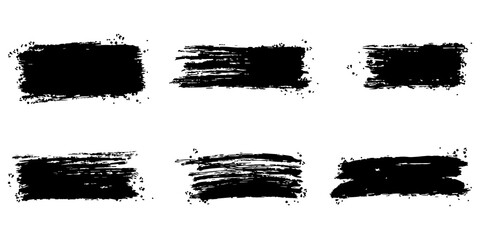 Fototapeta premium Collection of vector brush hand drawn graphic element. Set of vector brush strokes isolated on white background. vector illustration.
