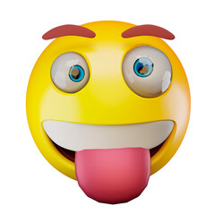 3d illustration tongue out emoticon