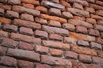 Rustic red brick wall texture background