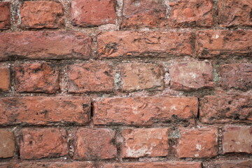 Rustic red vintage brick wall texture background