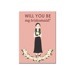 Cute Girl Will You Be My Bridesmaid