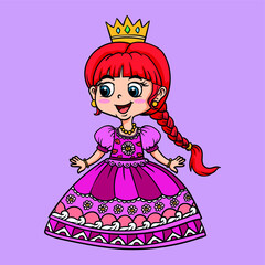 Fototapeta premium Cute princess in beautiful dresses