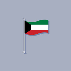 Illustration of Kuwait flag Template