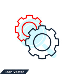 processing icon logo vector illustration. cogwheel and process symbol template for graphic and web design collection