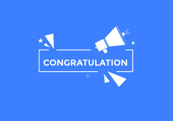 congratulation text button. congratulation speech bubble. label sign template
