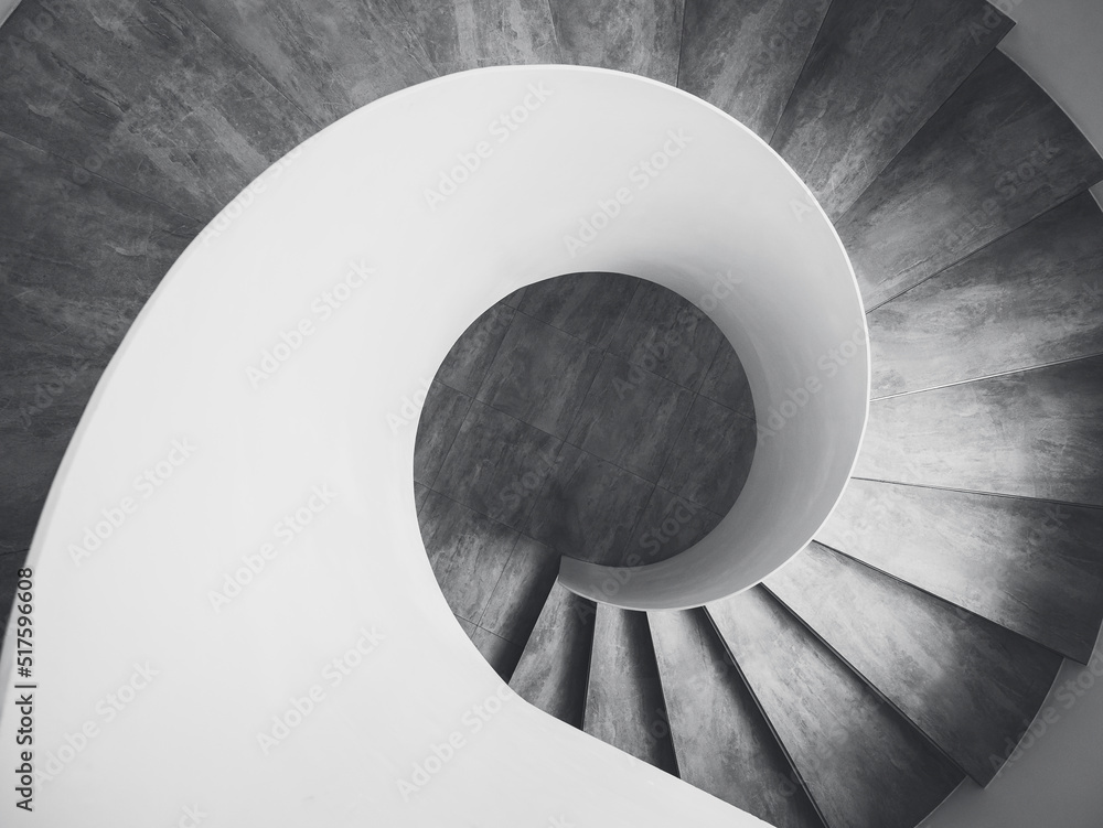 Poster spiral staircase curve modern architecture details perspective