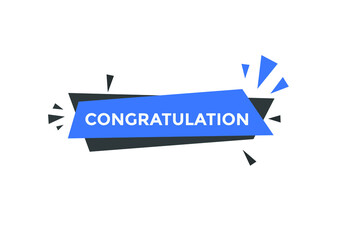 congratulation text button. congratulation speech bubble. label sign template
