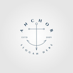 anchor line art logo, icon and symbol vector illustration design © CAH_YOU