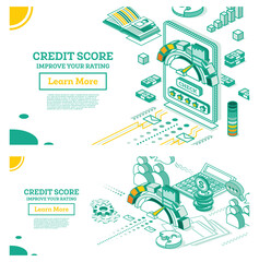 Isometric Mobile Application for Checking Personal Credit Score.