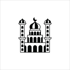 Islamic mosque icon. Thin linear islamic mosque outline icon isolated on white background from religion collection.