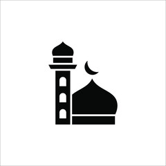 Islamic mosque icon. Thin linear islamic mosque outline icon isolated on white background from religion collection.