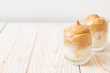 Iced Dalgona Coffee, a trendy fluffy creamy whipped coffee