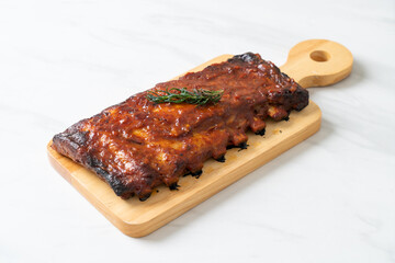 grilled and barbecue ribs pork