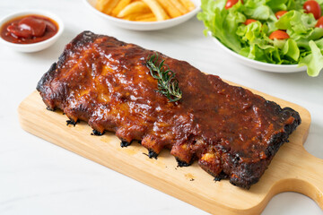 grilled and barbecue ribs pork