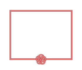 水引のフレーム素材　梅結びのイラスト