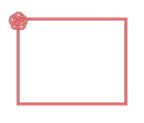 水引のフレーム素材　梅結びのイラスト