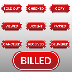 sold out button. sold out rounded red sign. sold out