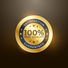  100% BEST QUALITYisolated elegant abstract golden gradient symbol. Fancy winner, first place or discount congratulations template.