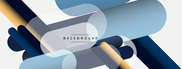 Overlapping round shapes and lines background. Vector illustration for wallpaper banner background or landing page