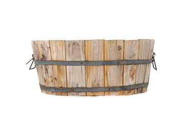 wooden barrel isolated on white