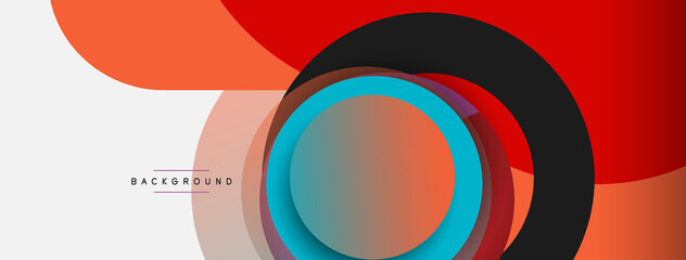 Circle and round shapes abstract background. Vector illustration for wallpaper banner background or landing page