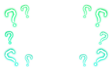 Pixel art green glowing question mark frame