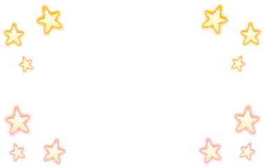 Obraz premium Pixel Art Orange Glowing Star Frame