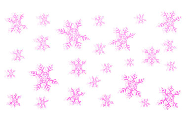 Pixel art pink snowflake pattern