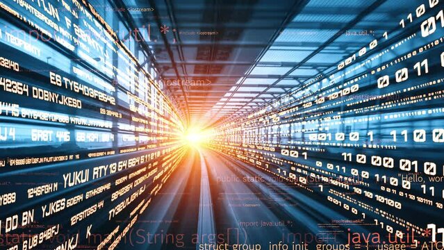 Software development, application programming code and tacit computer coding . Concept of smart digital transformation and technology disruption that changes global trends in new information era .