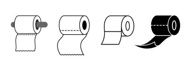 Toilet paper icon set design template vector illustration