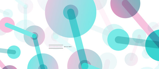 Line points connections geometric abstract background. Circles connected by lines. Trendy techno business template for wallpaper, banner, background or landing