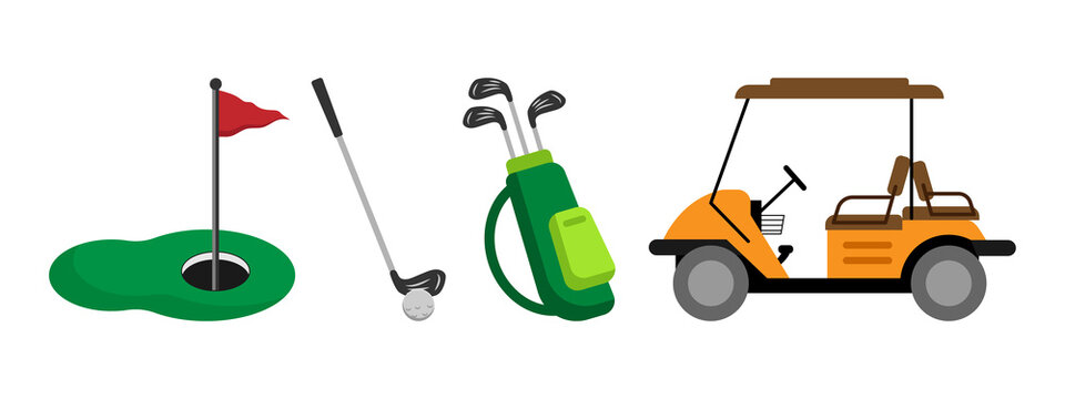 Golfing icon set design template vector illustration