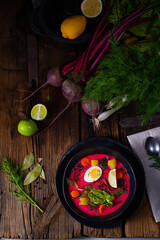 Obraz na płótnie Canvas Botwinka Polish spring beetroot soup