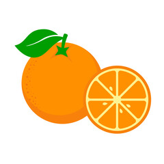 orange fruit vector illustration flat style citrus logo icon