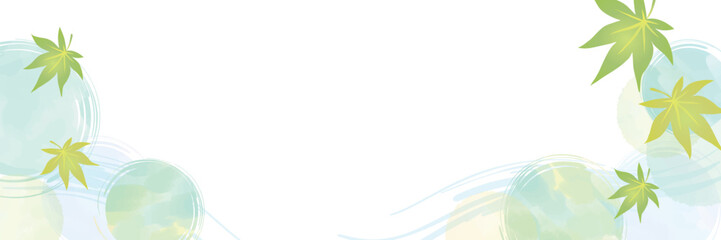 紅葉と水彩模様の背景