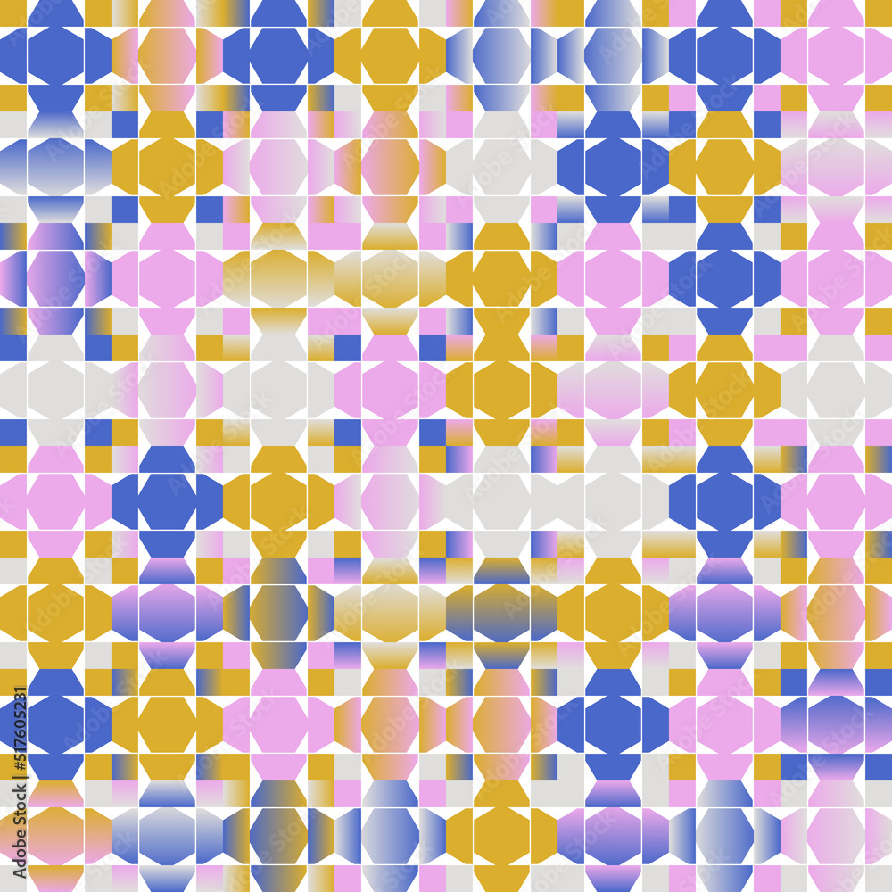 Poster lively trendy abstract seamless pattern graphic with art nouveau motif design elements