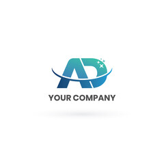 AD Letter Logo Design with Creative Modern Trendy Typography . suitable for your company
