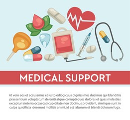 Medicine and treatment healthcare pills and medical tools pharmacy vector