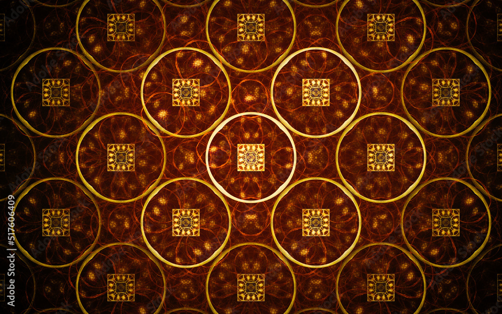 Aufkleber digital illustration abstract image generated fractal background image wallpaper pattern of various geometric shapes and lines of various colors for computer graphics or web design